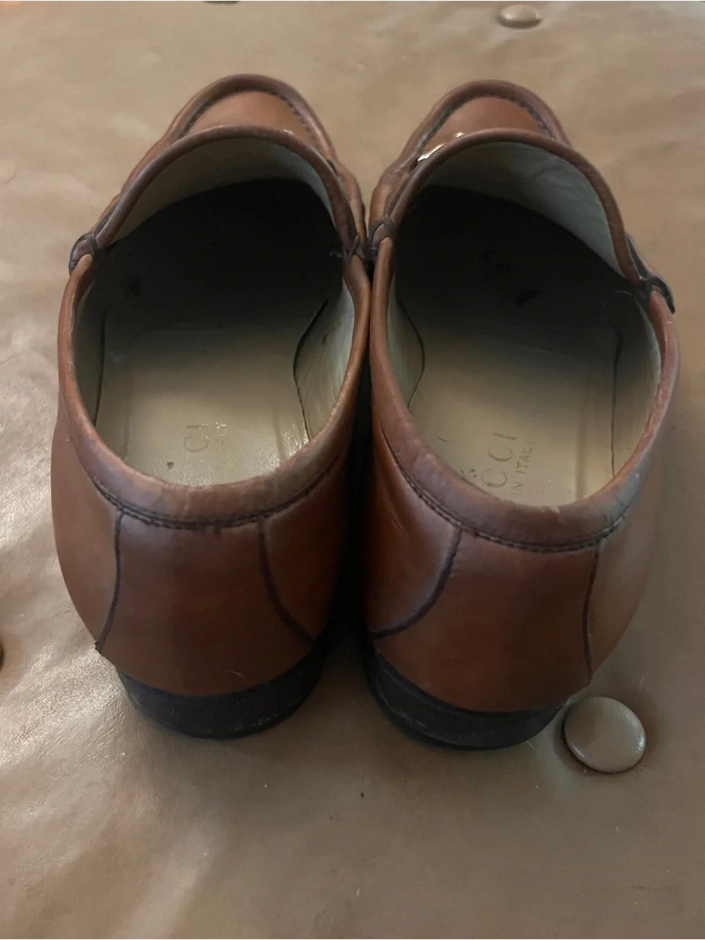 Gucci Men's Brown Leather Horsebit Loafers